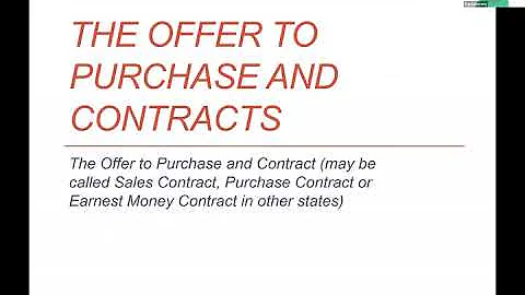 Unit 10 Sales Contracts Including NC REALTORS Standard Offer to Purchase and Contract