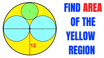 Calculate area of Yellow shaded region | Radius of the big circle is 12 | Important skills explained