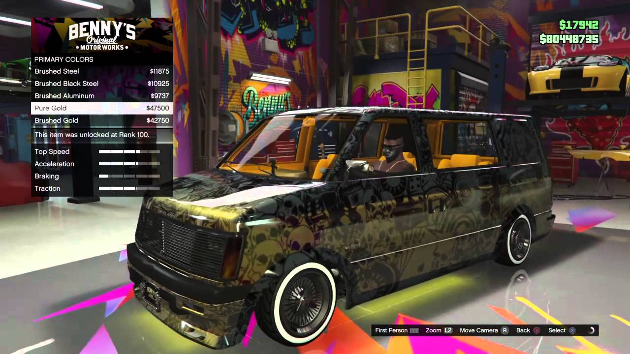 GTA V Online LOWRIDERS DLC Declass Moonbeam fully GOLD Respray YouTube