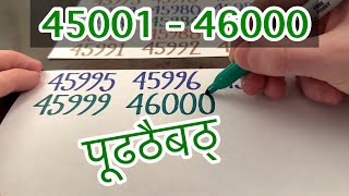Writing Counting 45001 - 46000