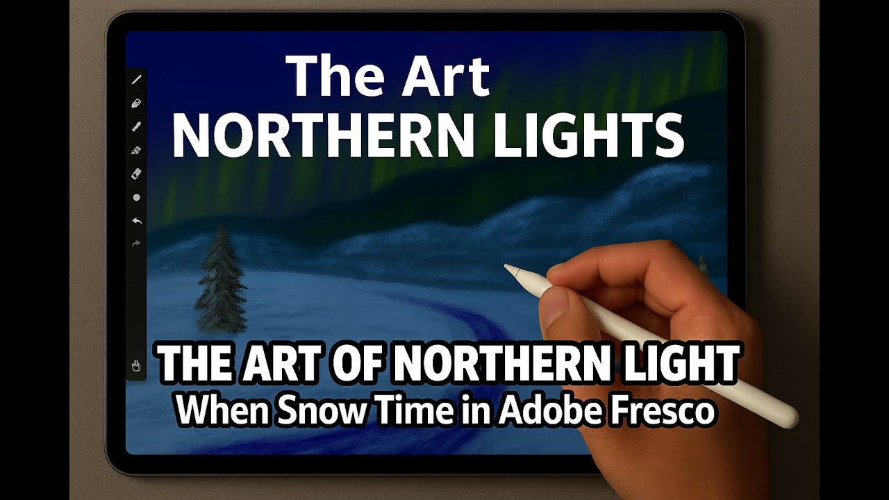 Painting Northern Lights in Snow iPad Adobe Fresco Digital Art - YouTube