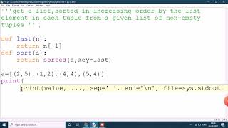 Python program to get a list ,sorted in increasing order by the last element each tuple from list - YouTube Python Program To Get A List ,Sorted In Increasing Order By The Last Element Each Tuple From List - Youtube