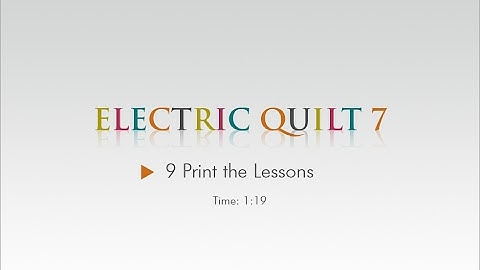 09 Print the Lessons - EQ7 Help