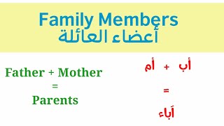 أفراد العائلة في اللغة بالانجليزية