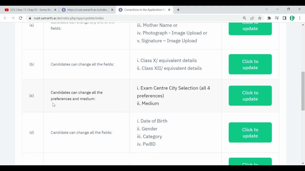 Cuet Correction Window 2022 | How to Do Corrections | Last Date