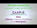 Portes ouvertes samedi 11 mars de 9h à 17h