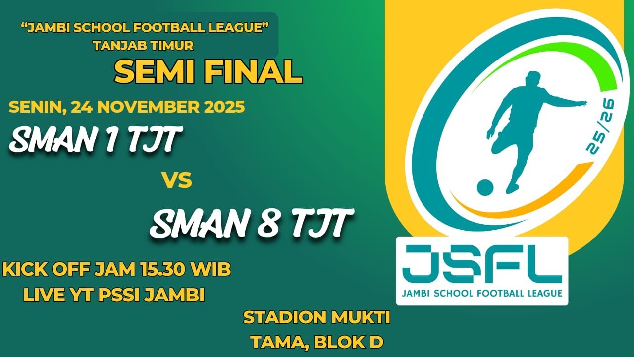 Jsfl SEMI FINAL JSFL SMAN 1 VS SMAN 8 TJT - YouTube