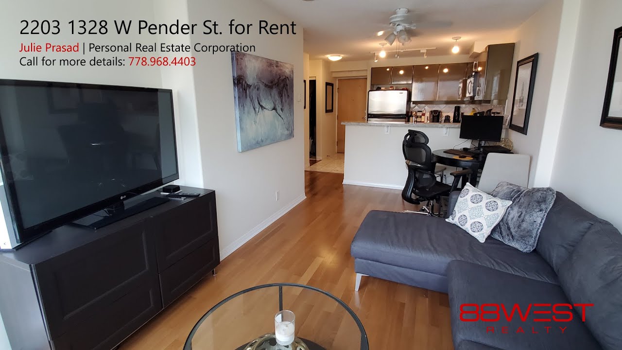 2203 1328 W Pender St. for Rent (Coal Harbour for Rent) YouTube