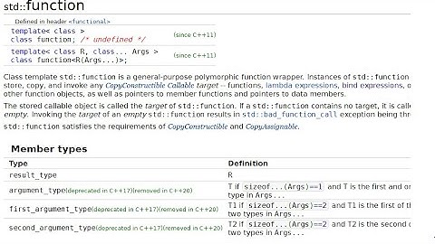 std::function (function pointer)