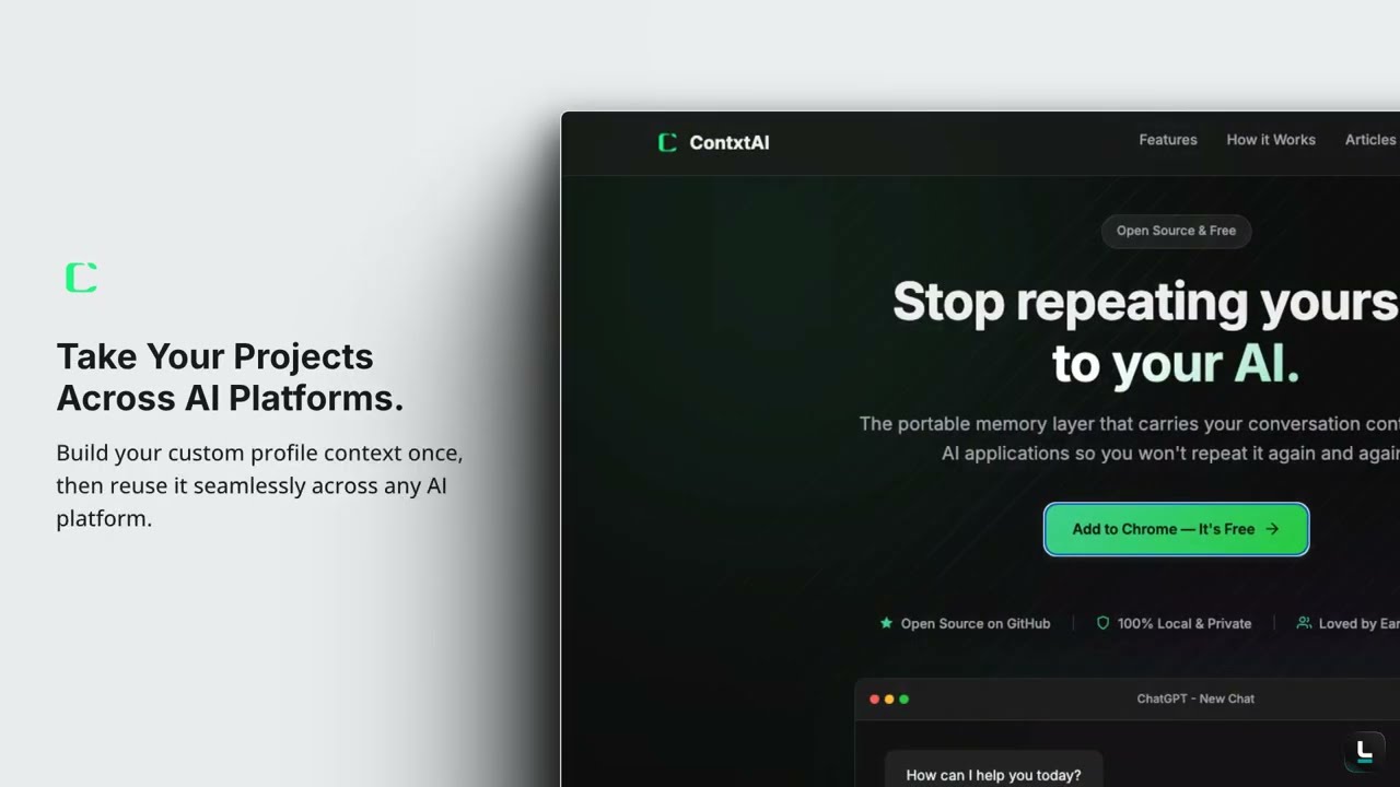 ContxtAI Demo: Reuse AI Context Across ChatGPT, Claude & Gemini