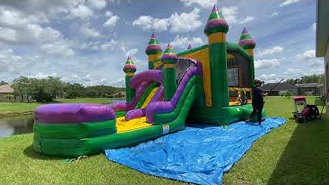 Roll up the bounce house combo inflatable waterslide - August 4, 2020