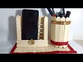 how to make a mobile and pen stand with popsicle sticks/wow amazing crafts/
