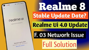 Realme 8 Realme Ui 4.0 Update | Realme 8 Network Issue | Realme 8 Stable Update | Network Problem