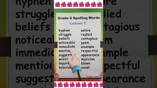 Grade 6 Spelling Words Lesson 1