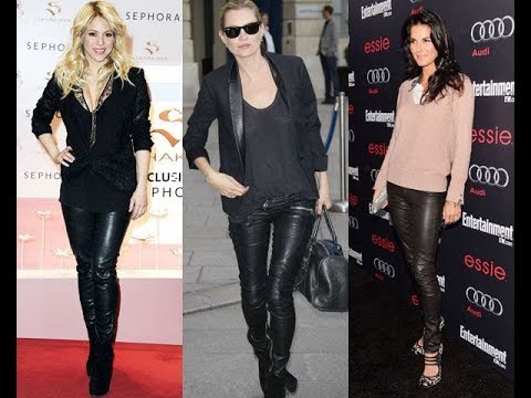 leather black pants women