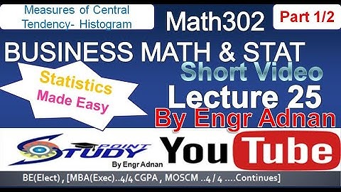 MTH302 Short Video| Lecture 25 |Part 1 of 2 | VU Short Lecture |MTH 302 Short Videos|