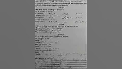 class 5 English model Activity task solution (August 2021)#braingaincenter#shorts