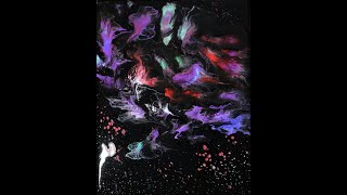 (99) Acrylic Galaxy Pour Painting Experiment NEW DRAWING for the May the forth be with you Collab