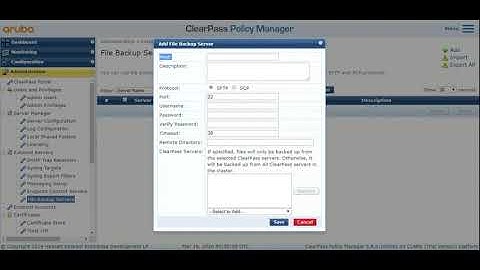 How to configure file backup servers on ClearPass