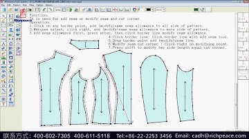 Richpeace Garment Pattern Software--- Add Seam