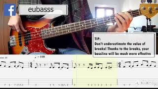 Lionel Richie - All Night Long BASS COVER + PLAY ALONG TAB + SCORE