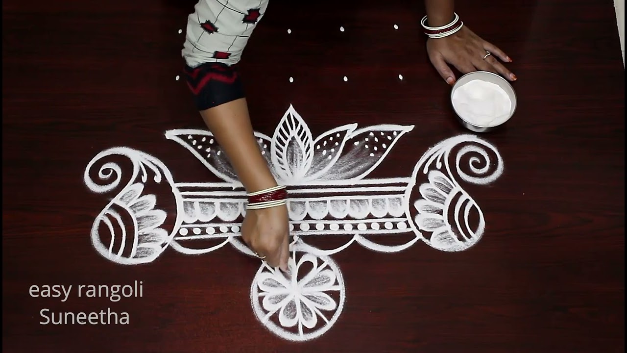 Pongal Special Ratham muggulu 2022🌷Chariot kolam for Sankranthi by easy rangoli Suneetha