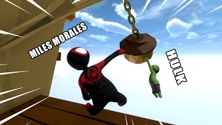 MILES MORALES AND HULK WORKING TOGETHER in HUMAN FALL FLAT