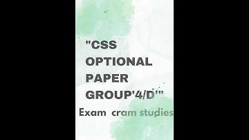 Syllabus for css/compul and optional.