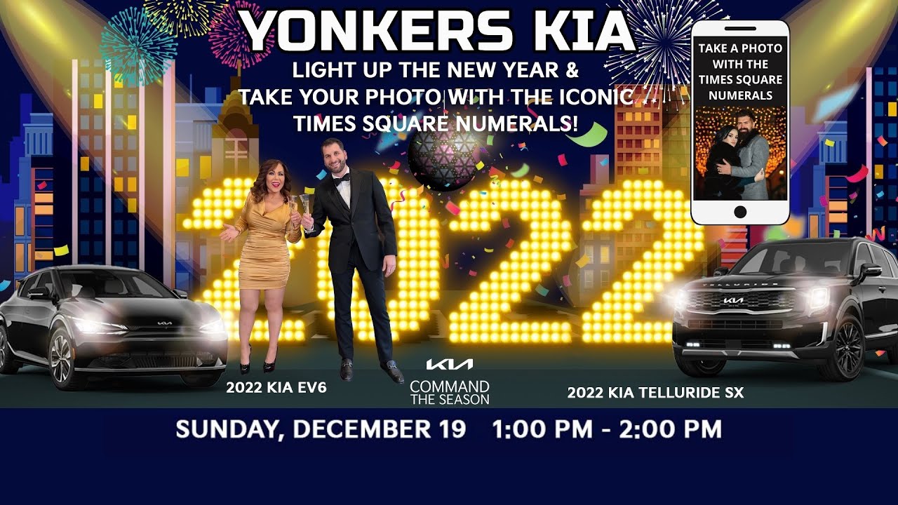 OFFICIAL KIA TIMES SQUARE NUMERALS IN YONKERS SUNDAY DEC 19TH 1 PM TO 2 PM  WESTCHESTER COUNTY BRONX