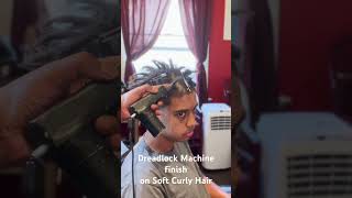 Instant Dreadlock Machine finish on Soft Curly Hair #instantlocs #locs #dreadlocks #loctician