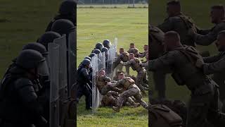Insane Marines Riot Training: Shield Wall vs Human Catapult Throws 🔥 (Brutal Side View)