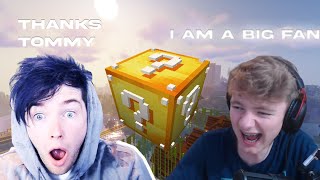 DanTDM And Tommyinnit Funny Moments While Playing Lucky Blocks