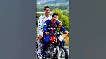 Messi and Ronaldo on a Crazy Bike Ride - Funny AI Tool - Memes #shorts #funny #bike #trending