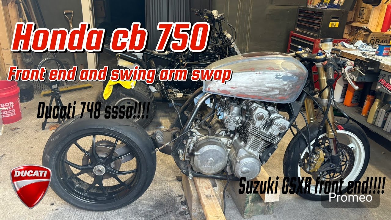 Dream Honda cb750 cafe racer build gets new front end and swingarm
