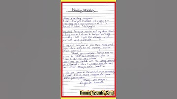 Anchoring script for morning assembly in English l Morning Assembly anchoring script in English