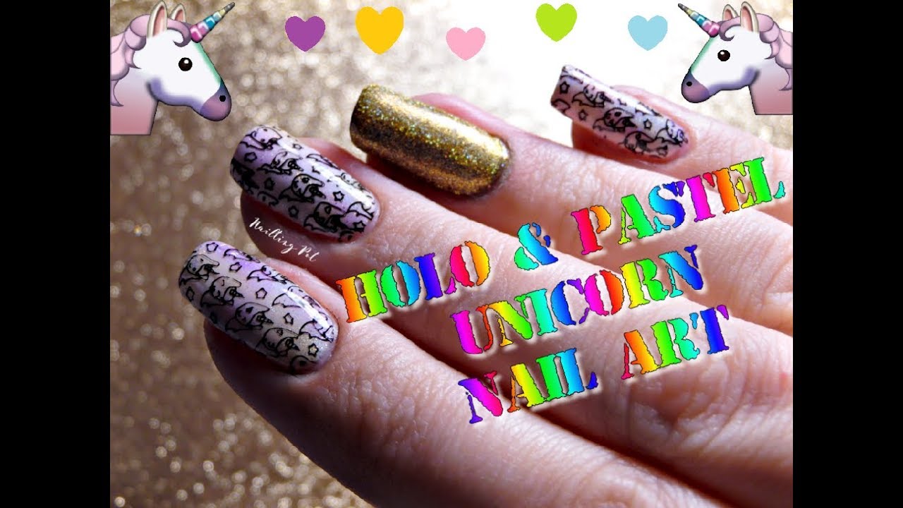 Tuto nail art pose de vernis semi-permanent + stamping licornes !