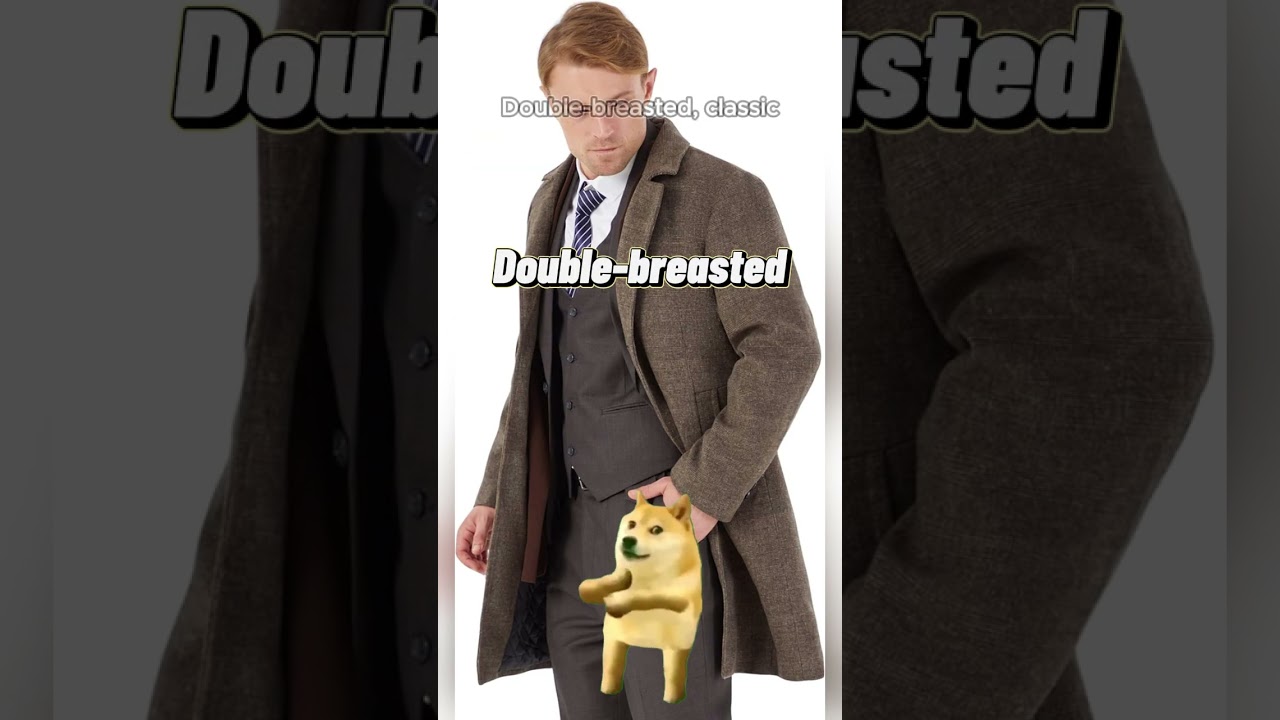 WULFUL Men Wool Trench Coat Slim Fit Winter Coat