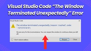 Visual Studio Code “The Window Terminated Unexpectedly” Error Details