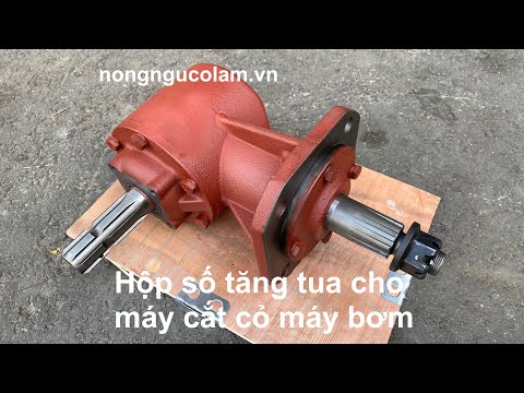 Hộp số tăng tua 1 ra 1.93 cho máy cắt cỏ,máy bơm nước gắn với pto máy cày...