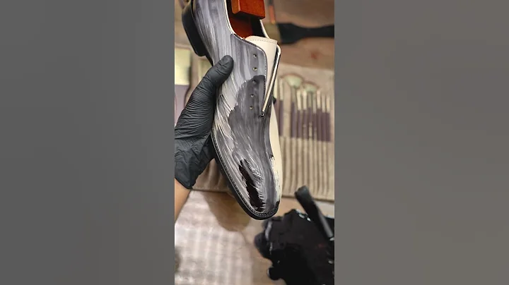 Gifennse Grey Oxford Coloring Process | Handmade Leather Magic L #leather #shoes #handmade
