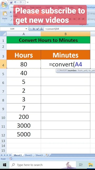How to convert Hours to Minutes in Excel #shorts #viral #ytshorts - YouTube