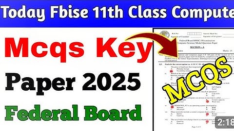 11 Computer Science MCQs Answer Key  11 Computer MCQs Answer Key 2025 Mcqs key