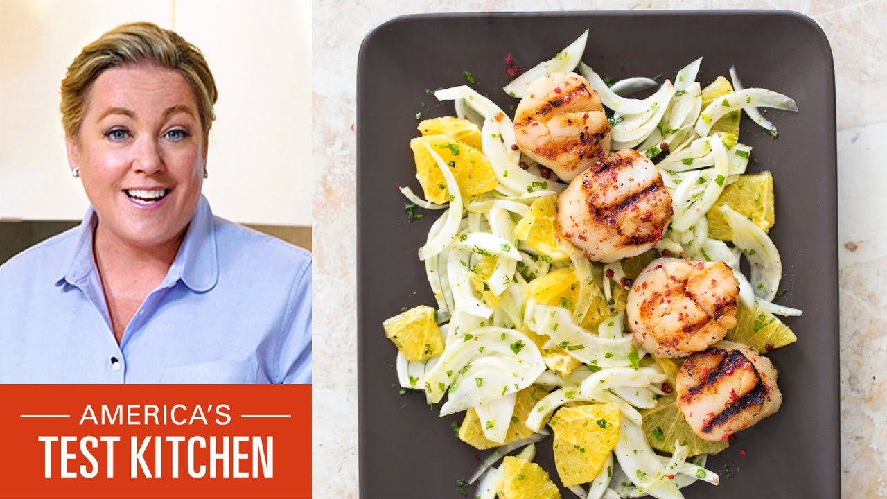 How to Make Grilled Scallops with Fennel and Orange Salad and Summer Fruit Tartlets | America