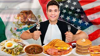 Desayuno en MÉXICO vs USA │ ¡TODO ESTO COMÍ!