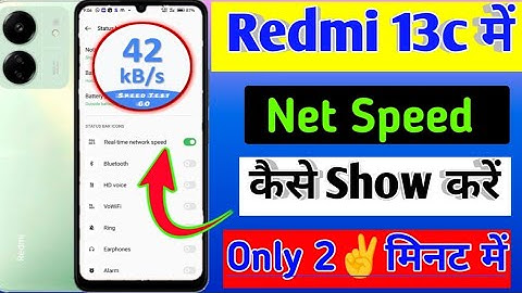 Redmi 13c me net speed kaise show kare/how to internet connection speed show in redmi 13c