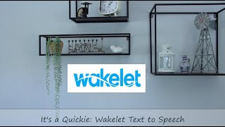 It's a Quickie! Wakelet: Text to Speech
