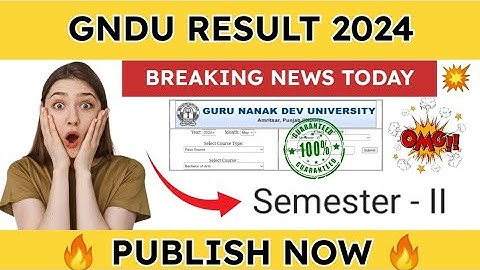 Gndu Result 2024🔥Publish Now🔥Breaking News 😱 2nd Semester Result Out | Gndu Result News Today