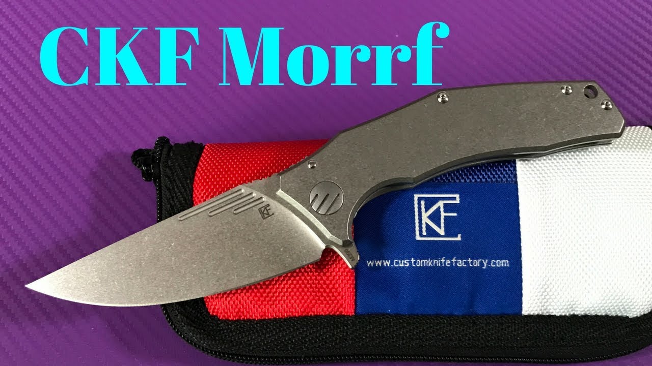 Custom Knife Factory CKF Morrf titanium framelock flipper knife with M390 blade