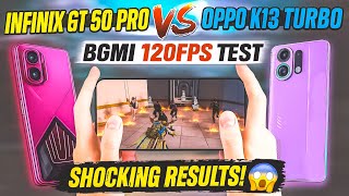🔥Oppo K13 Turbo vs Infinix GT 50 Pro – Ultimate BGMI Gaming Test!