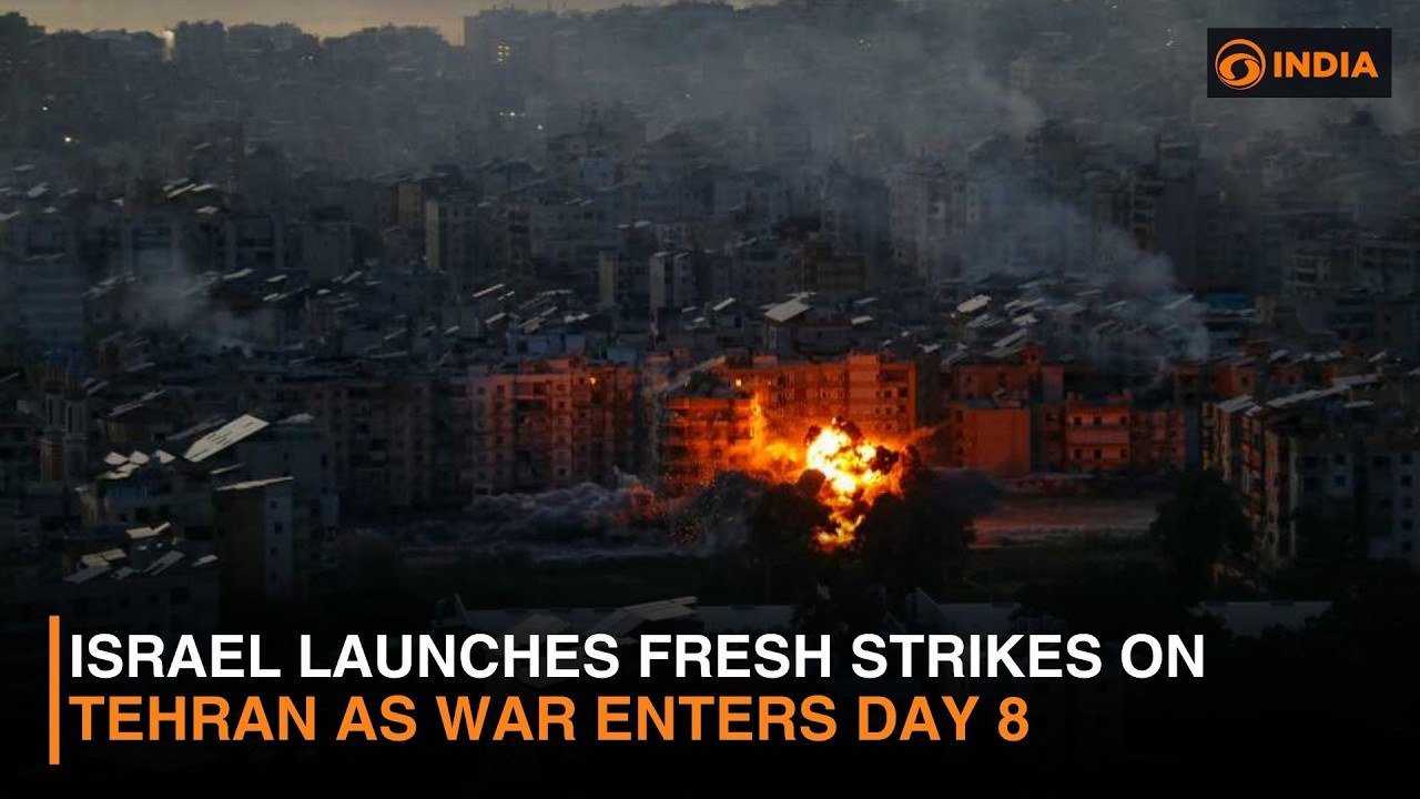 Israel Launches Fresh Strikes on Tehran as War Enters Day 8 & more news | DD India Live | 7 AM IST